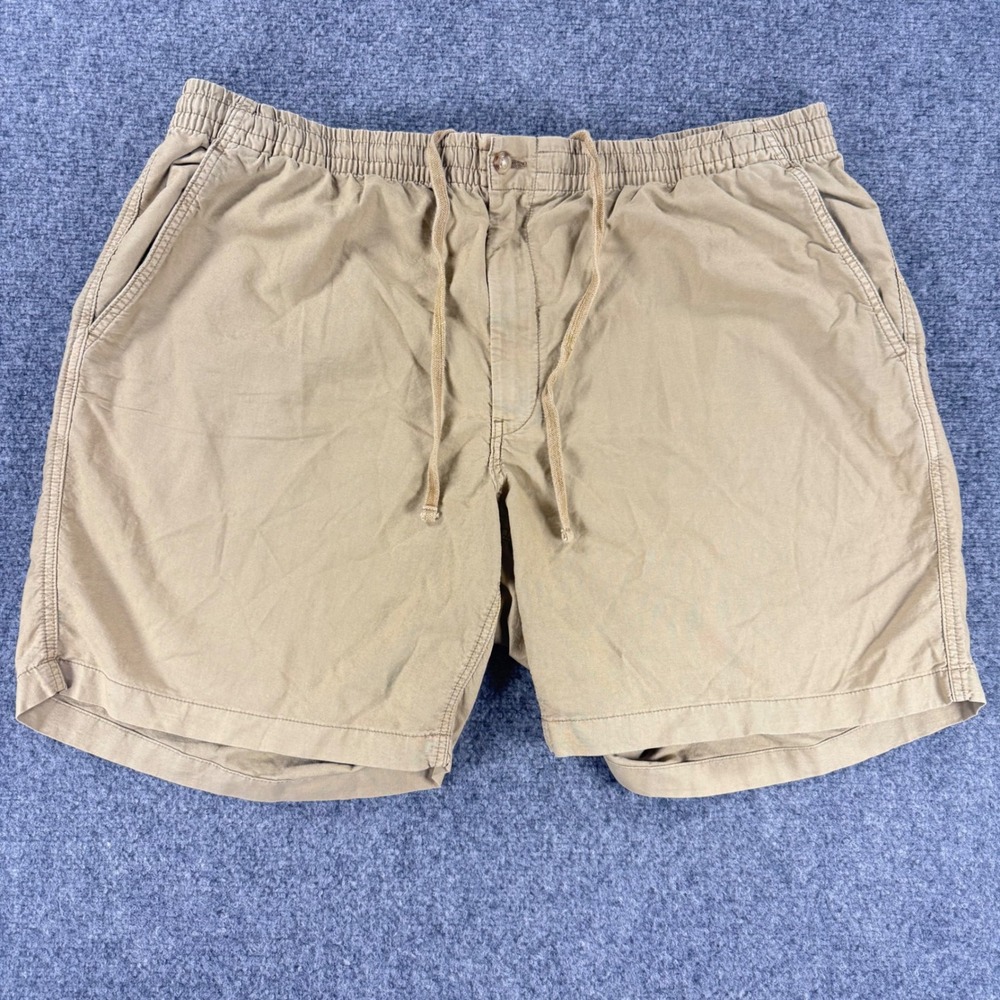 Polo Ralph Lauren Elastic Waist Drawstring Shorts Men 2XB (40 Waist) Tan Cotton